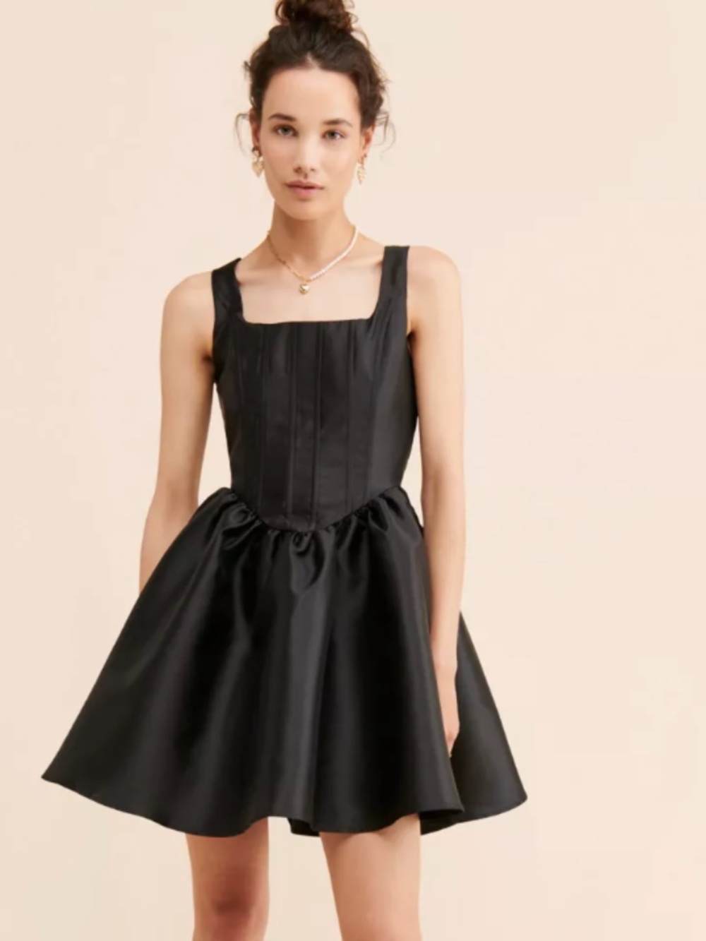 Urban Outfitters Glamorous Corset Satin Mini Dress Black XS Like New